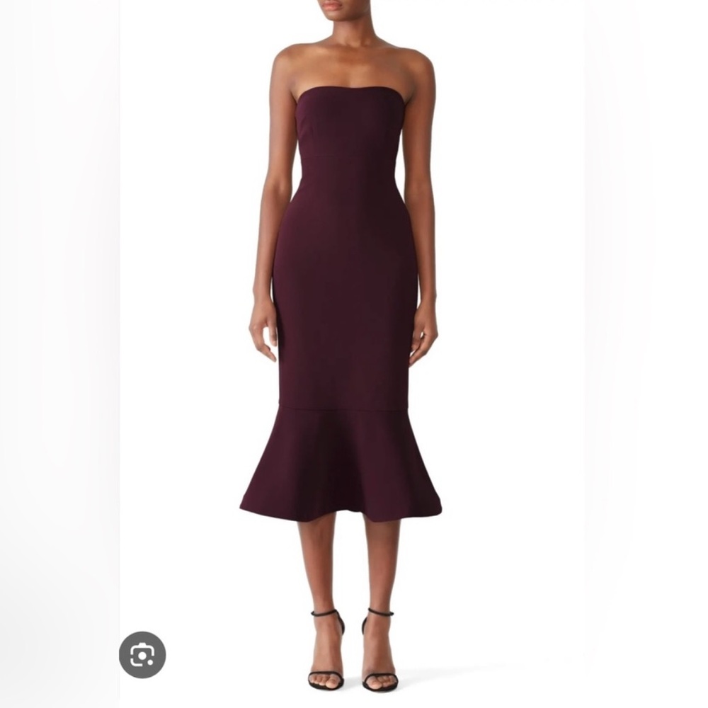 Red Strapless Sheath Cocktail Dress